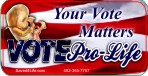 Your Vote Matters (Fetus) 1x2 Envelope Sticker - Click Image to Close